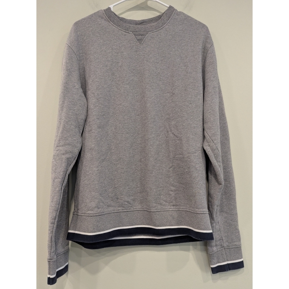 Orlebar Brown 100% Cotton Grey Hem Stripe Sweatshirt Size XL